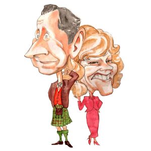 Charles and Camilla Caricature