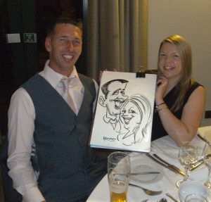 Dinner table caricature