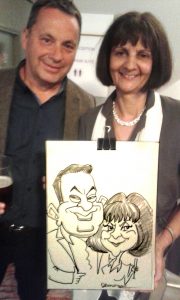 Walkabout caricaturist at work