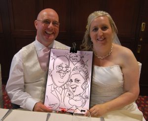Bride and groom caricature
