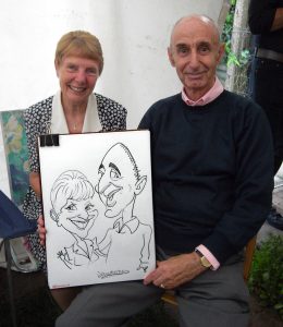 Caricature of guests at a Birthday