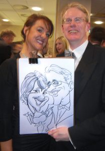 Live caricature at corporate event