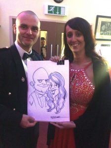 Caricature entertainment at officer's mess ball