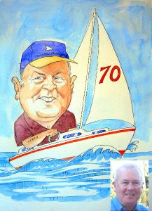 Hand painted Yachting caricature