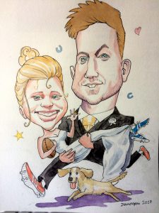 married couple caricature