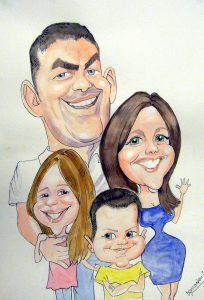 hand drawn Family caricature