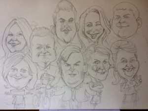 Rough sketch for group caricature