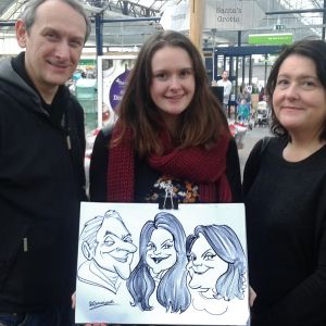 Christmas shoppers In a garden centre! Promotional Caricaturist