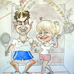 Squash court romance!