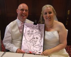 Caricatures at Weddings Bride and groom caricature