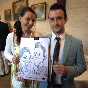 OK - so maybe I was a bit unfair with the chin! Hestercombe House Wedding caricature