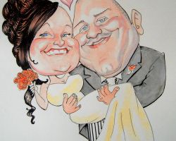 Bride and Groom Caricatures Bride and groom caricature